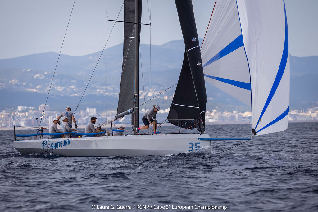 Cape 31 racing under sail
